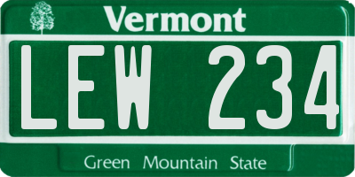 VT license plate LEW234