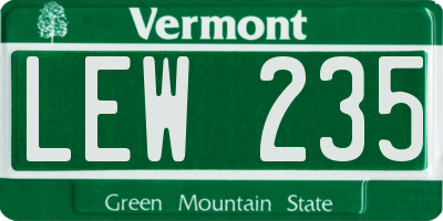 VT license plate LEW235