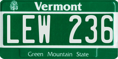 VT license plate LEW236