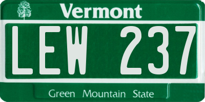 VT license plate LEW237