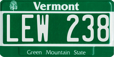 VT license plate LEW238