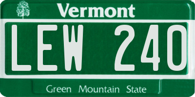 VT license plate LEW240