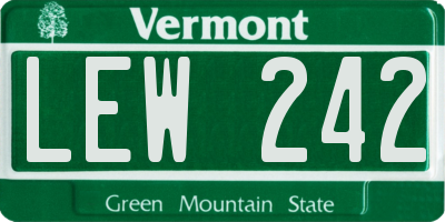 VT license plate LEW242