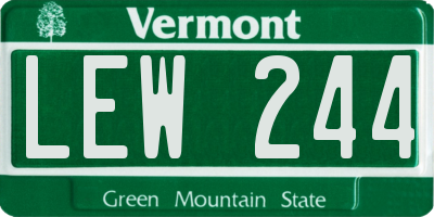 VT license plate LEW244