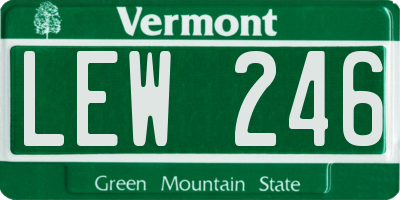 VT license plate LEW246