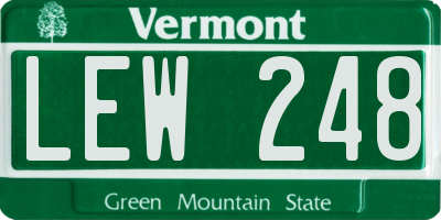 VT license plate LEW248