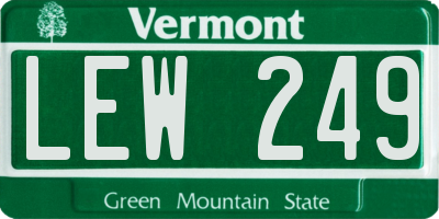 VT license plate LEW249