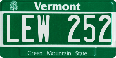 VT license plate LEW252