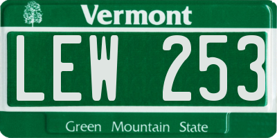 VT license plate LEW253