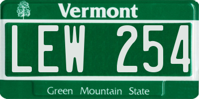 VT license plate LEW254