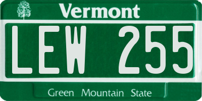 VT license plate LEW255