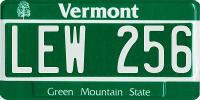 VT license plate LEW256