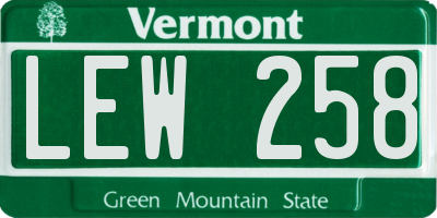 VT license plate LEW258