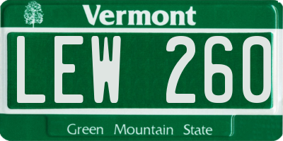 VT license plate LEW260