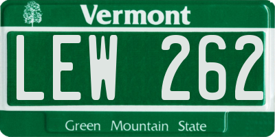 VT license plate LEW262