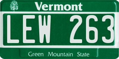 VT license plate LEW263