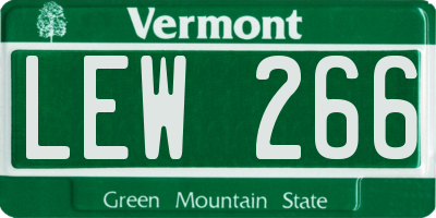 VT license plate LEW266