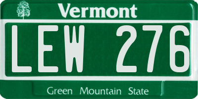 VT license plate LEW276