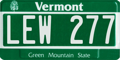 VT license plate LEW277
