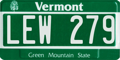 VT license plate LEW279
