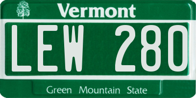 VT license plate LEW280