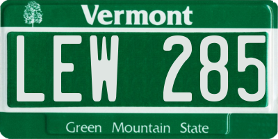 VT license plate LEW285