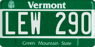 VT license plate LEW290