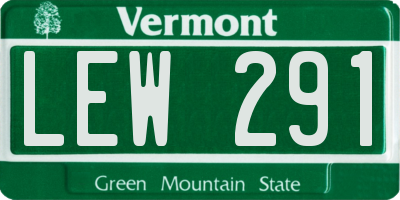 VT license plate LEW291