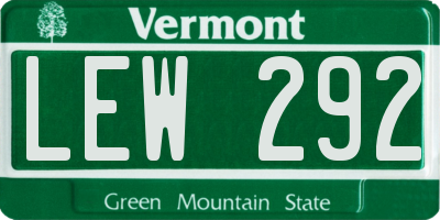 VT license plate LEW292