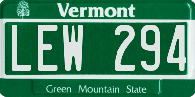 VT license plate LEW294