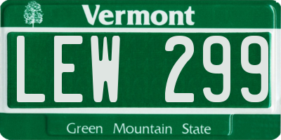 VT license plate LEW299
