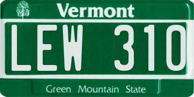 VT license plate LEW310