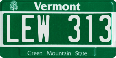 VT license plate LEW313