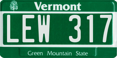 VT license plate LEW317