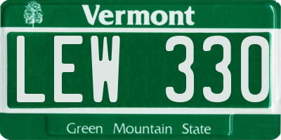 VT license plate LEW330