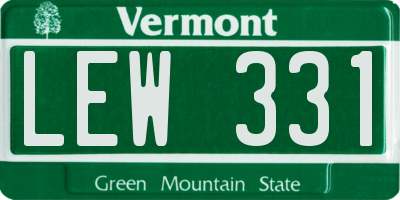 VT license plate LEW331