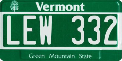 VT license plate LEW332