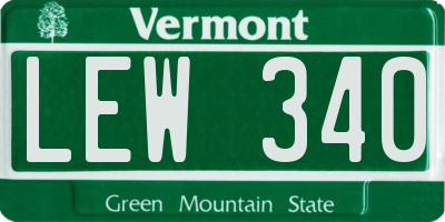 VT license plate LEW340