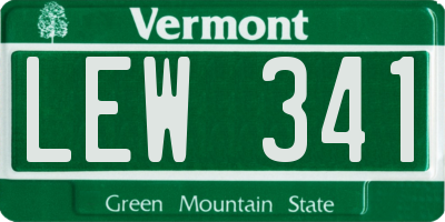 VT license plate LEW341