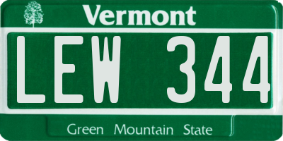 VT license plate LEW344