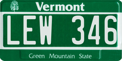 VT license plate LEW346