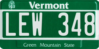 VT license plate LEW348