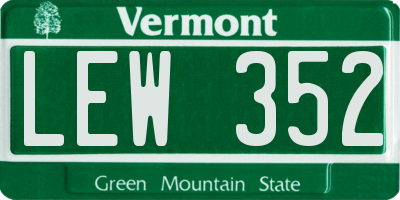 VT license plate LEW352