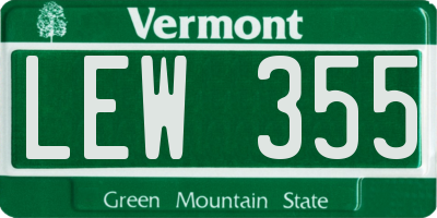 VT license plate LEW355