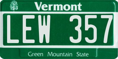 VT license plate LEW357