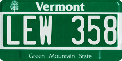 VT license plate LEW358