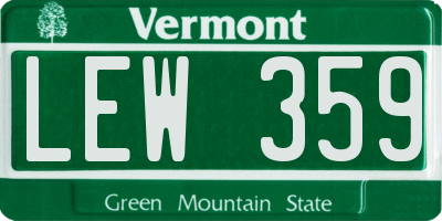 VT license plate LEW359