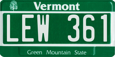 VT license plate LEW361