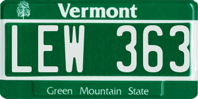 VT license plate LEW363