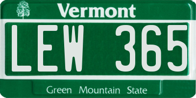 VT license plate LEW365